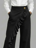 Isla™ | Vaqueros wide leg de tiro alto con volantes