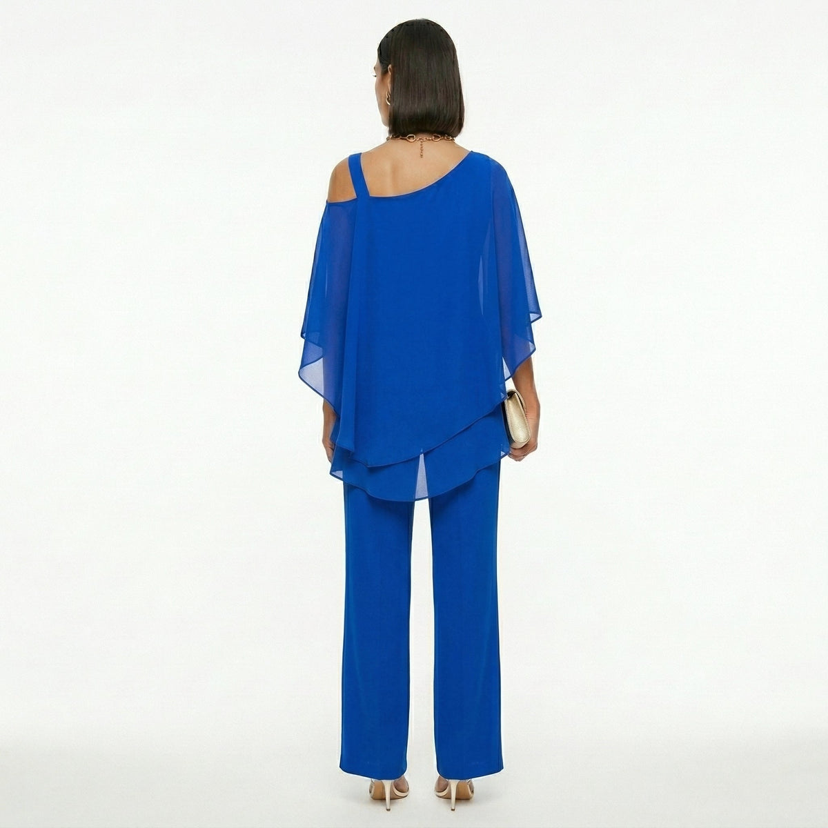 Sadie™ | Conjunto elegante de gasa con escote asimétrico