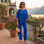 Sadie™ | Conjunto elegante de gasa con escote asimétrico