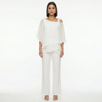 Sadie™ | Conjunto elegante de gasa con escote asimétrico