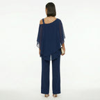 Sadie™ | Conjunto elegante de gasa con escote asimétrico