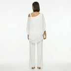 Sadie™ | Conjunto elegante de gasa con escote asimétrico
