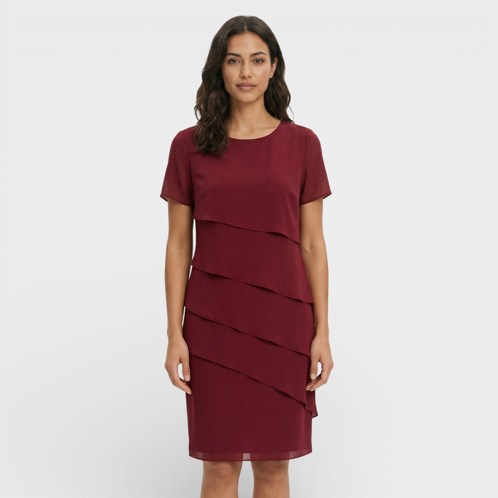 Kayla™ | Vestido midi de volantes con manga corta