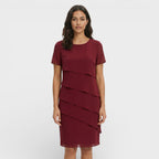 Kayla™ | Vestido midi de volantes con manga corta