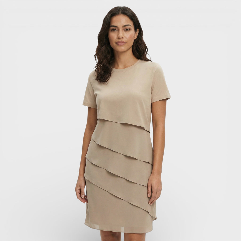 Kayla™ | Vestido midi de volantes con manga corta