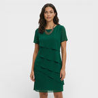 Kayla™ | Vestido midi de volantes con manga corta