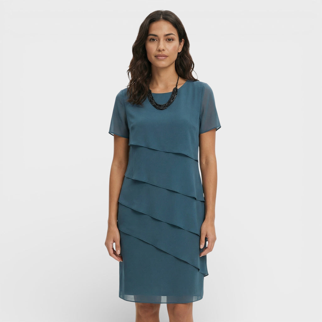 Kayla™ | Vestido midi de volantes con manga corta