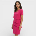Kayla™ | Vestido midi de volantes con manga corta