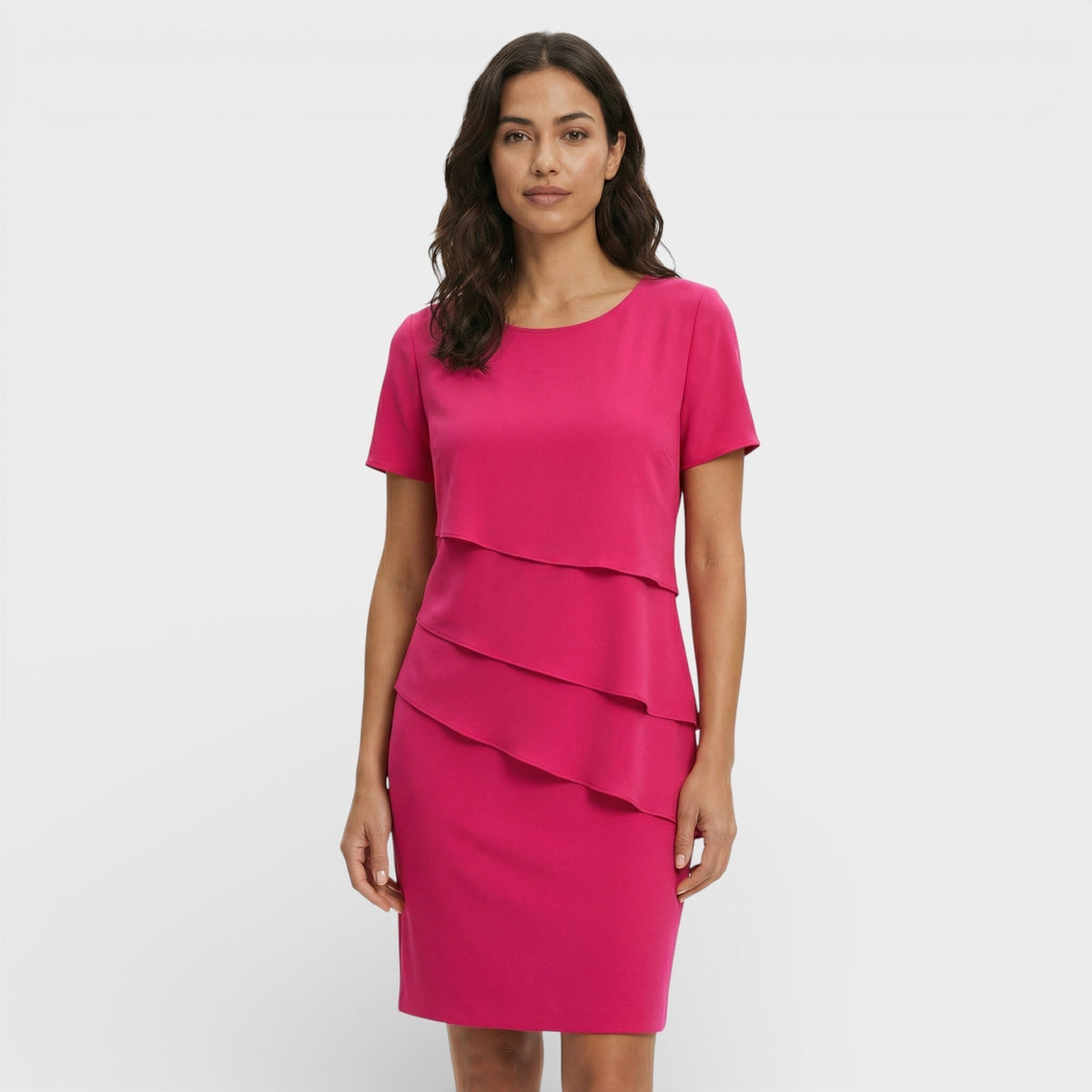 Kayla™ | Vestido midi de volantes con manga corta