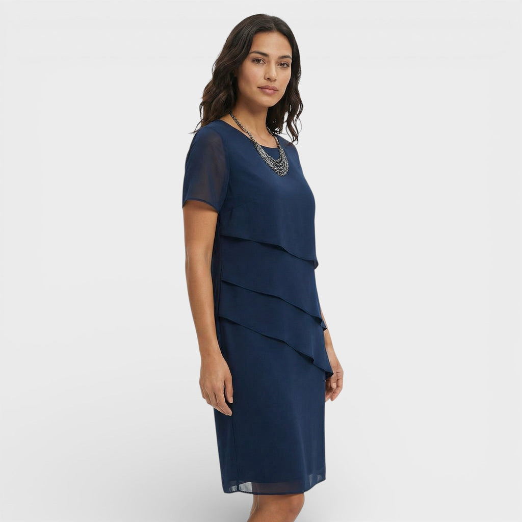 Kayla™ | Vestido midi de volantes con manga corta