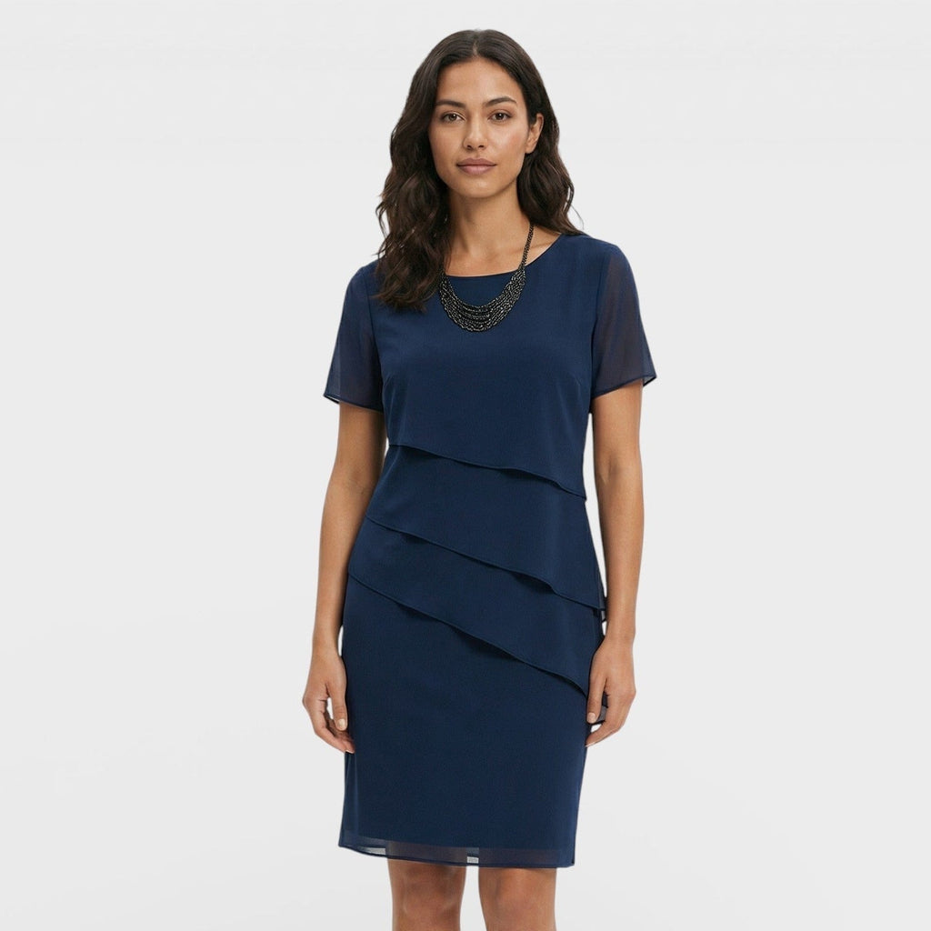 Kayla™ | Vestido midi de volantes con manga corta