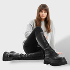 Noelle™ | Botas militares de caña alta con cordones y suela track
