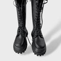 Noelle™ | Botas militares de caña alta con cordones y suela track