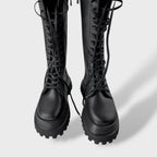 Noelle™ | Botas militares de caña alta con cordones y suela track