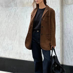 Piper™ | Chaqueta de ante de mujer con solapa y corte recto