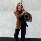 Piper™ | Chaqueta de ante de mujer con solapa y corte recto