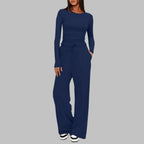 Eva™ | Conjunto de 2 piezas con top de manga larga y pantalón ancho