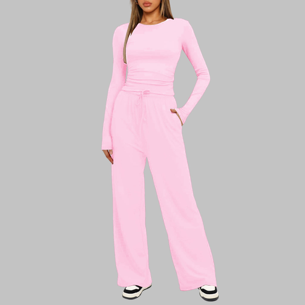 Eva™ | Conjunto de 2 piezas con top de manga larga y pantalón ancho