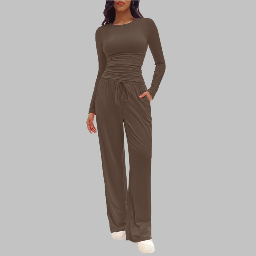 Eva™ | Conjunto de 2 piezas con top de manga larga y pantalón ancho