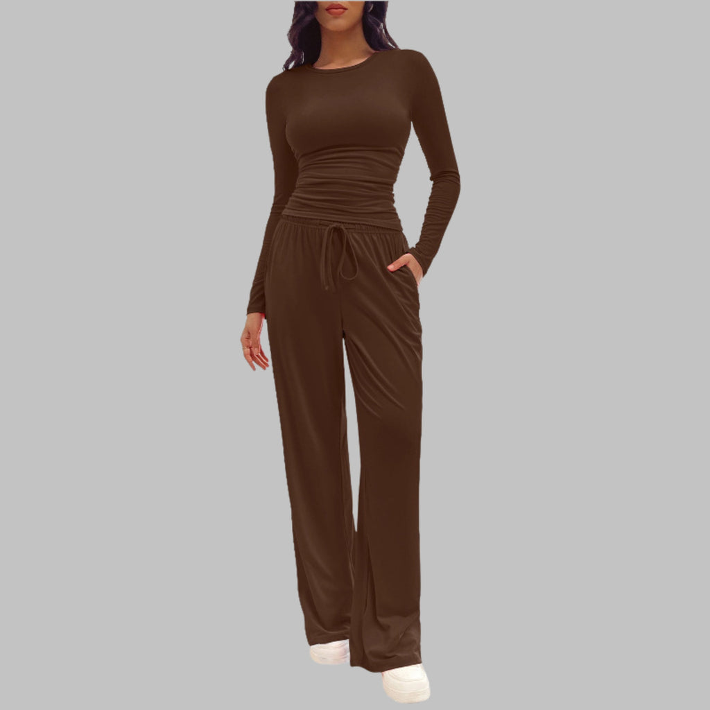 Eva™ | Conjunto de 2 piezas con top de manga larga y pantalón ancho