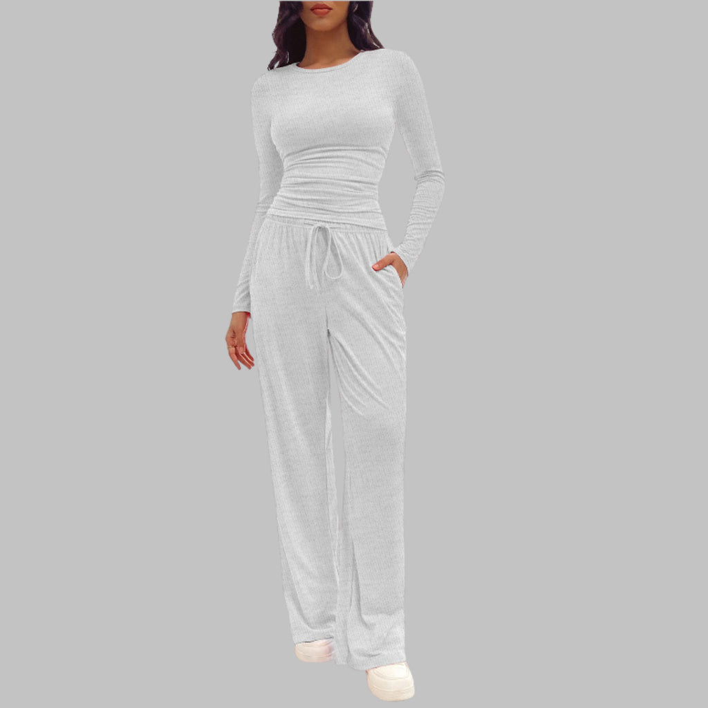 Eva™ | Conjunto de 2 piezas con top de manga larga y pantalón ancho