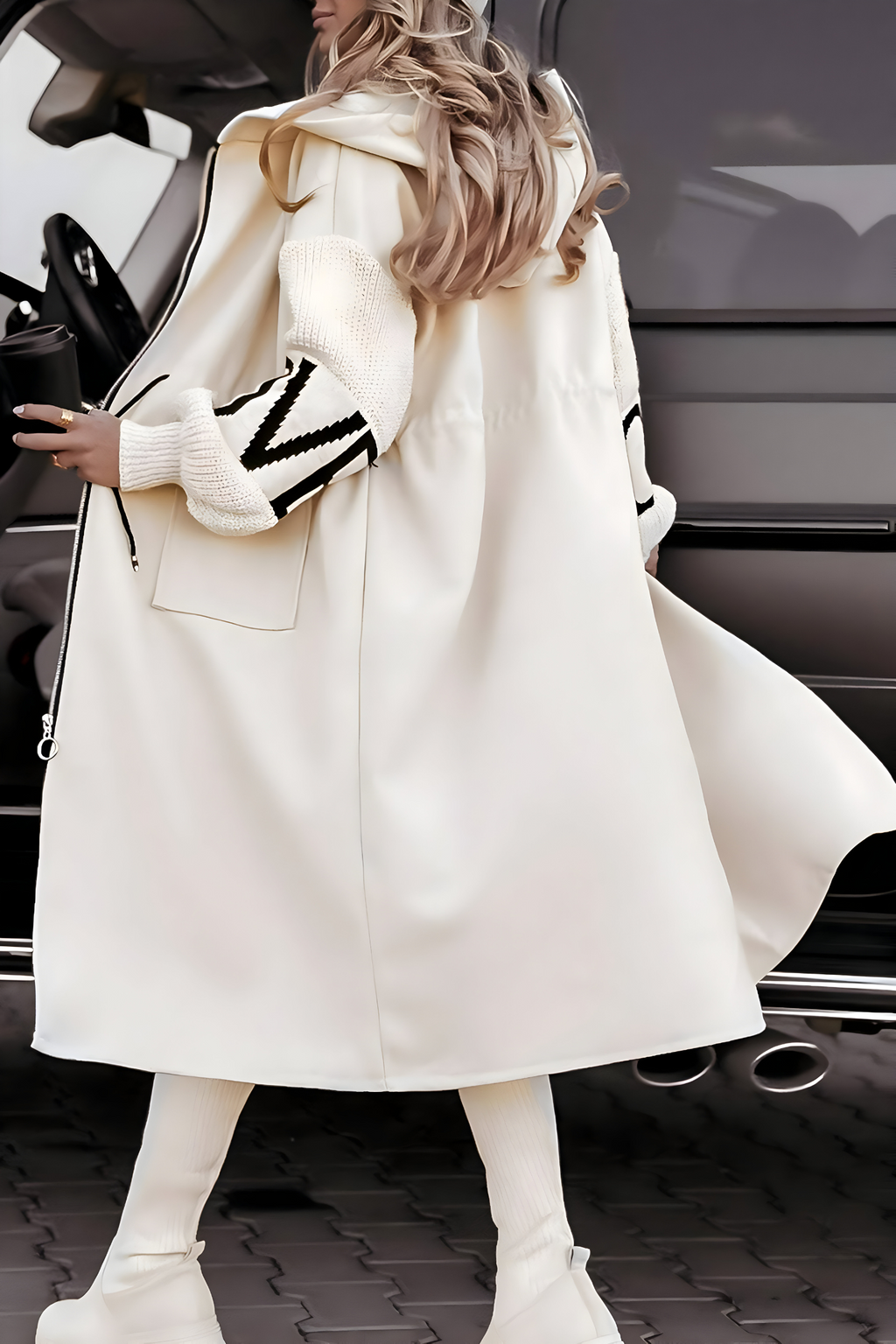 Bailey™ | Parka larga oversize con capucha y mangas de punto