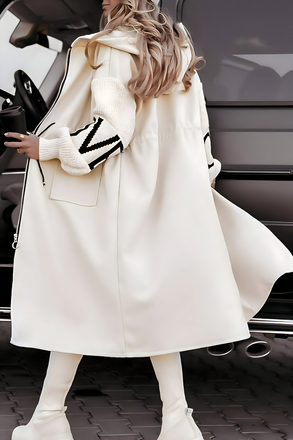 Bailey™ | Parka larga oversize con capucha y mangas de punto