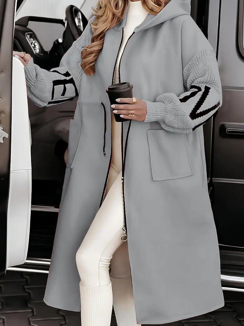 Bailey™ | Parka larga oversize con capucha y mangas de punto