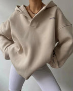 Evelyn™ | Sudadera oversize con capucha y escote en V