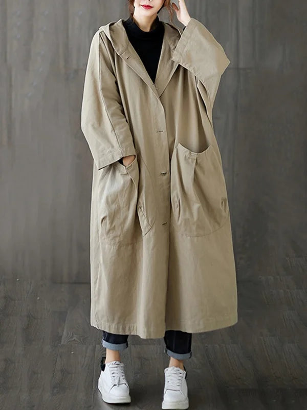 Juliana™ | Gabardina larga oversize con capucha