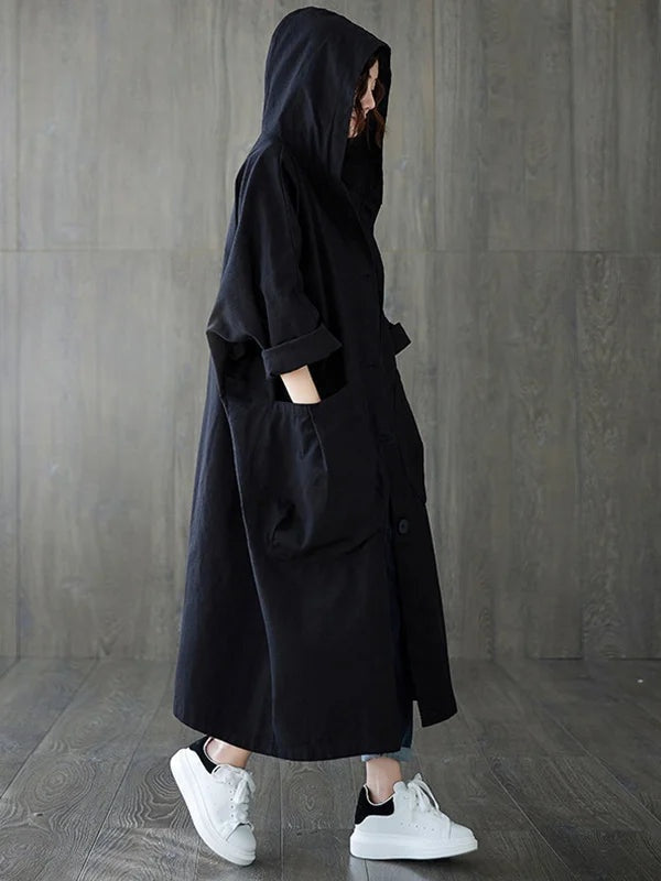 Juliana™ | Gabardina larga oversize con capucha