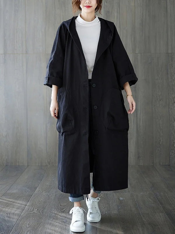 Juliana™ | Gabardina larga oversize con capucha