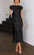 Brianna™ | Vestido midi lencero satinado de manga corta