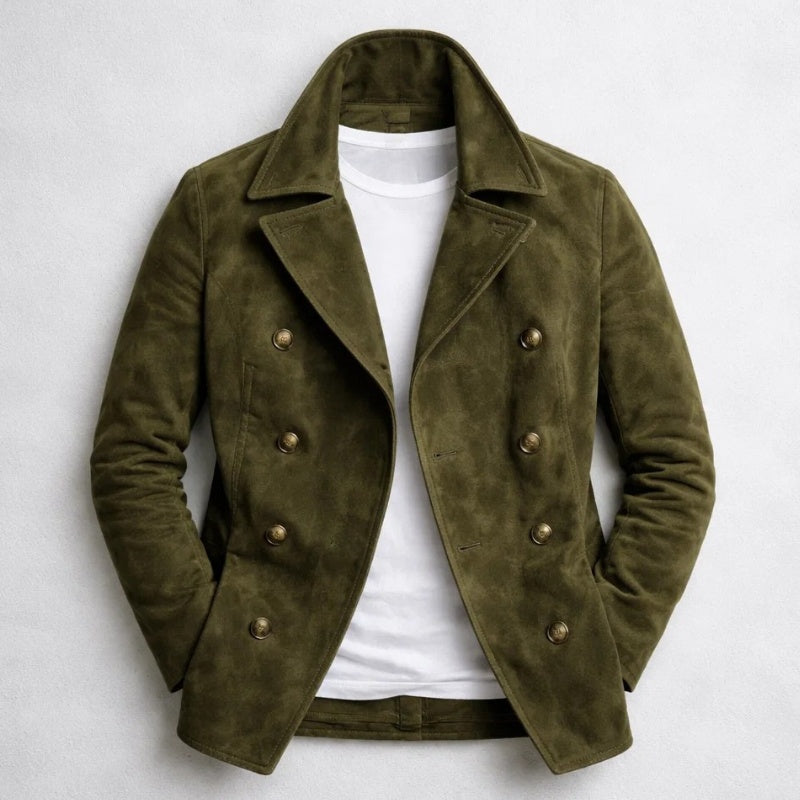 Eric™ | Chaquetón peacoat de ante con doble botonadura