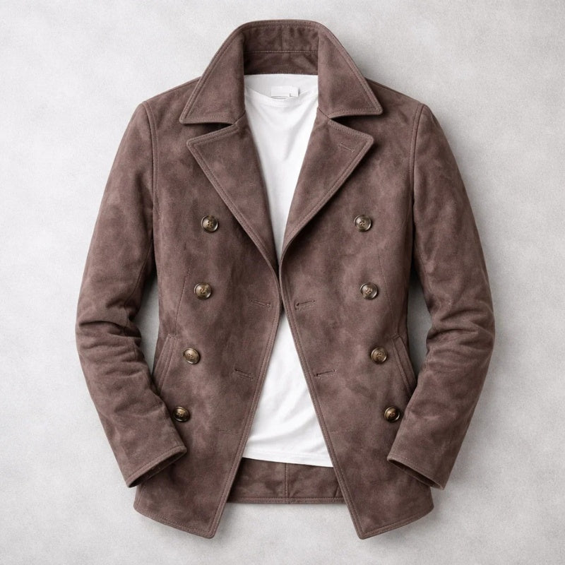 Eric™ | Chaquetón peacoat de ante con doble botonadura