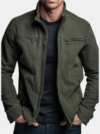 Emmett™ | Cazadora militar de algodón con cuello alzado y multibolsillos