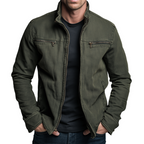 Emmett™ | Cazadora militar de algodón con cuello alzado y multibolsillos