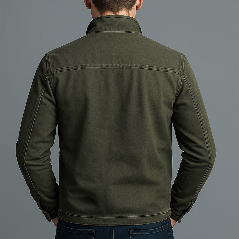 Emmett™ | Cazadora militar de algodón con cuello alzado y multibolsillos