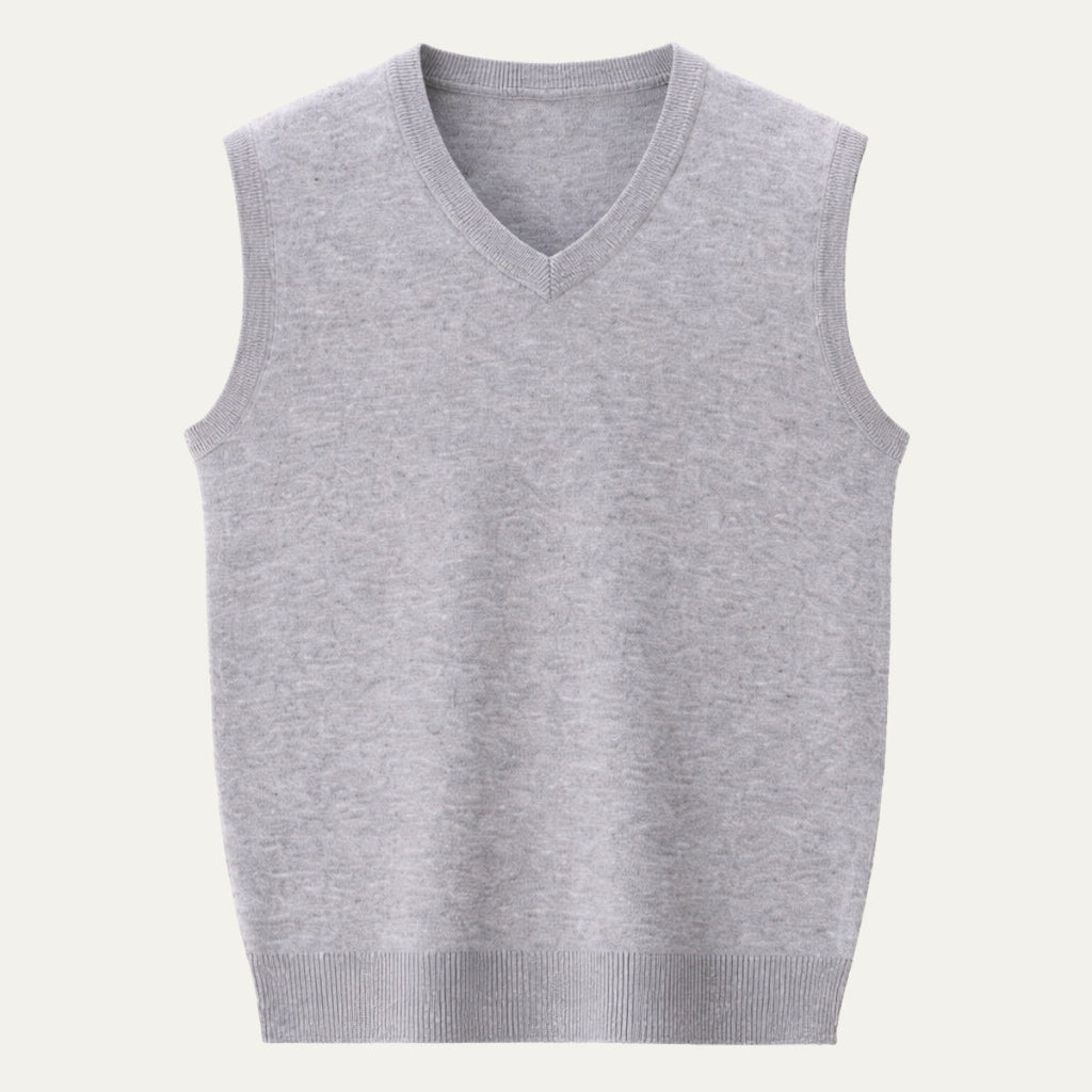 Brett™ | Chaleco de punto clásico de hombre con cuello pico