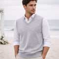 Brett™ | Chaleco de punto clásico de hombre con cuello pico