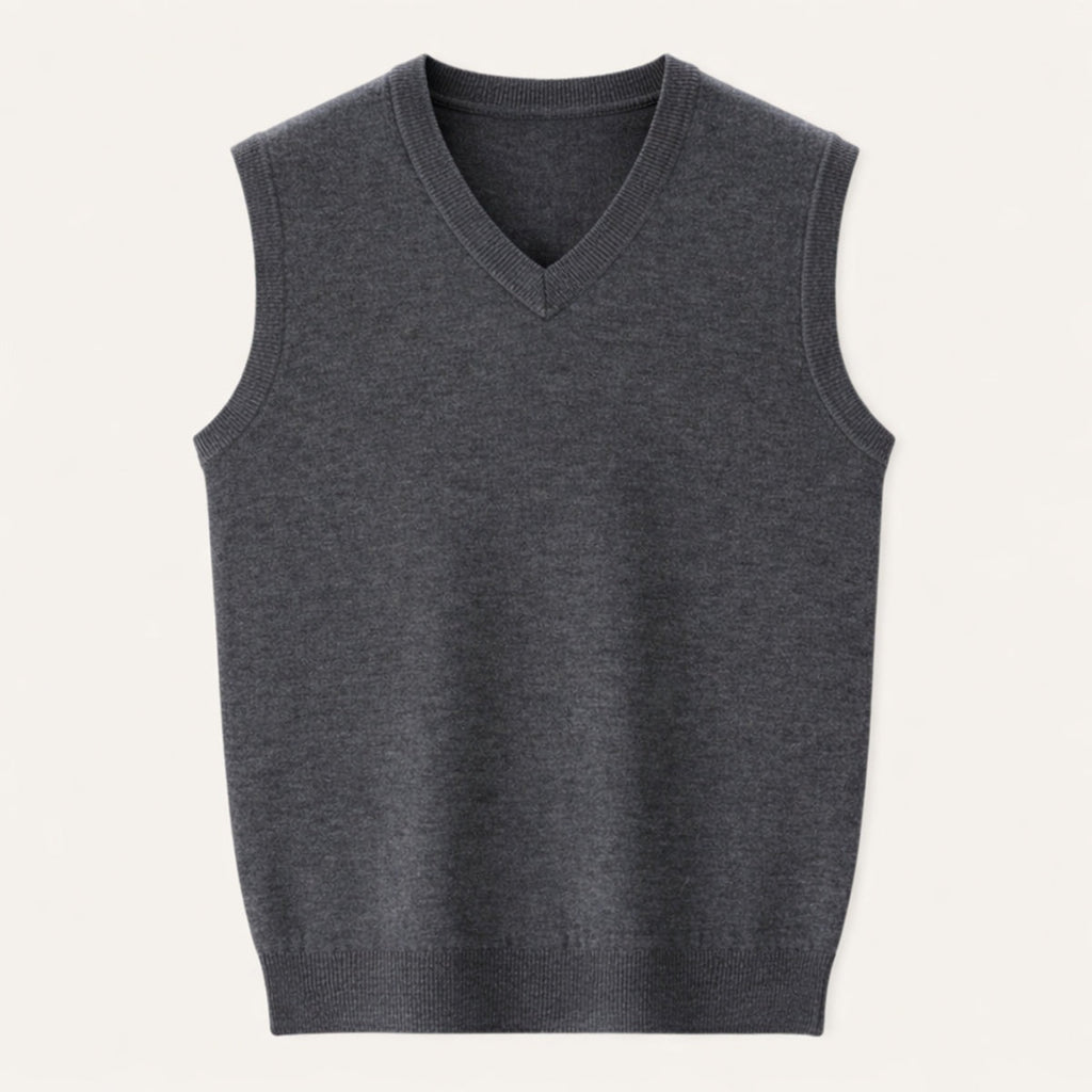 Brett™ | Chaleco de punto clásico de hombre con cuello pico