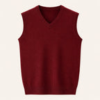 Brett™ | Chaleco de punto clásico de hombre con cuello pico