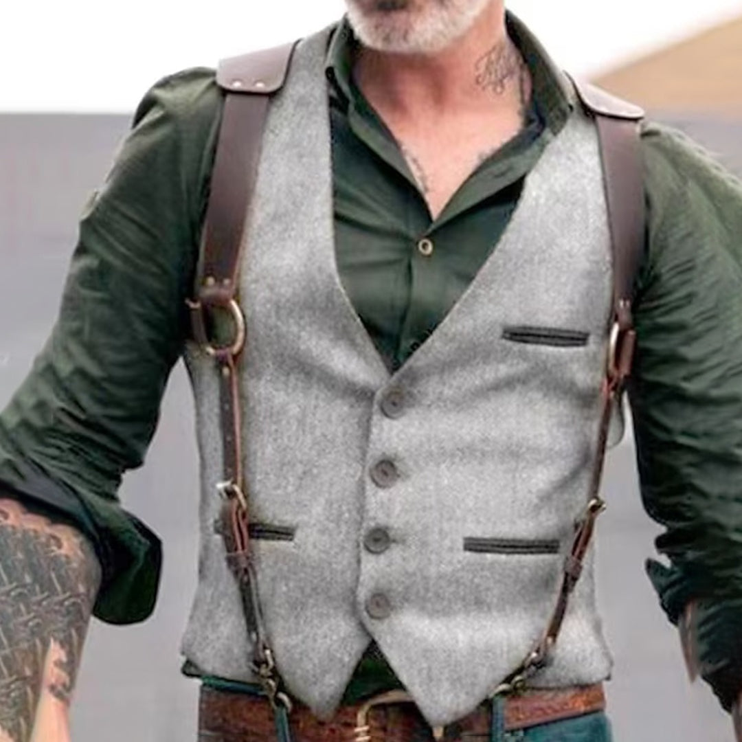 Christopher™ | Chaleco de tweed entallado con botones