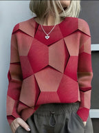 Lillian™ | Jersey de punto con estampado geométrico 3D