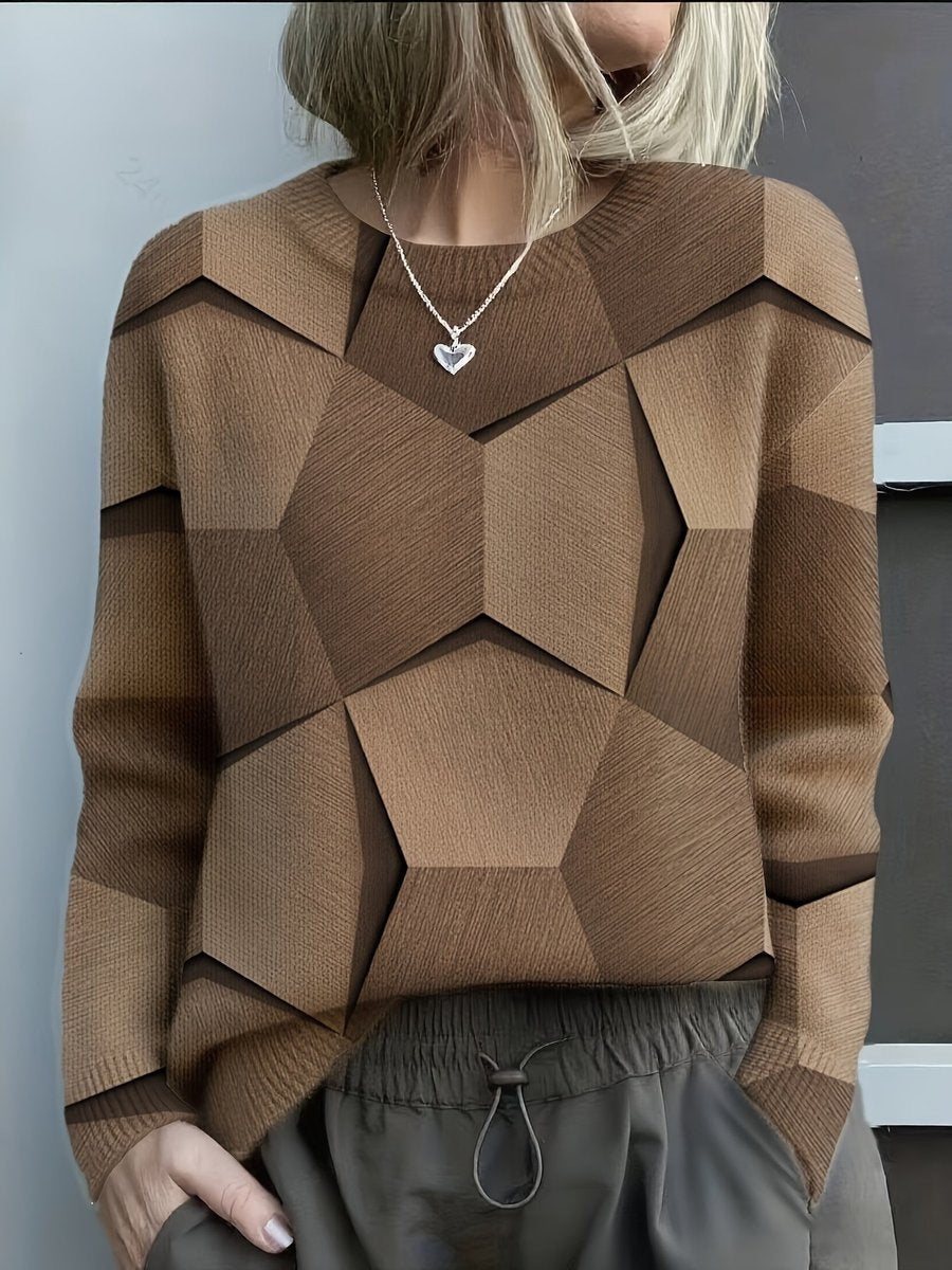 Lillian™ | Jersey de punto con estampado geométrico 3D