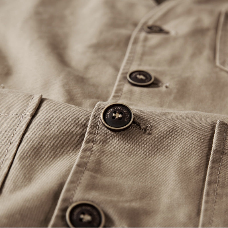 Beau™ | Chaleco utilitario de algodón con bolsillos y cuello pico