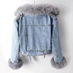 Maya™ | Chaqueta vaquera forrada con cuello de pelo sintético