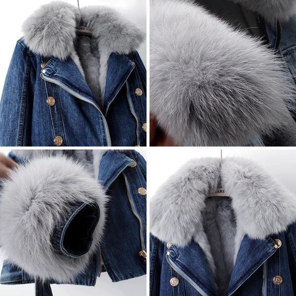 Maya™ | Chaqueta vaquera forrada con cuello de pelo sintético