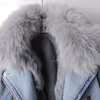 Maya™ | Chaqueta vaquera forrada con cuello de pelo sintético