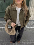 Quinn™ | Chaqueta de ante oversize con cremallera